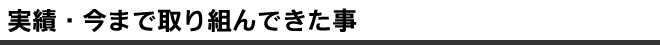 実績・今まで取り組んできた事